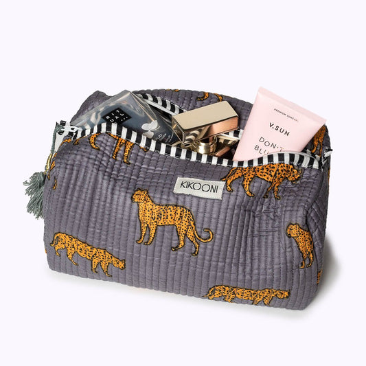 KIKOONI Toilettas "Grey Leopard" - Medium