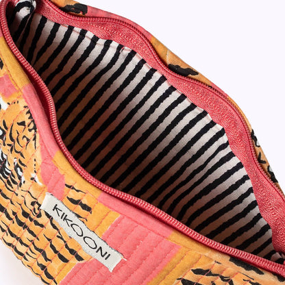 KIKOONI Handgemaakte Everyday toilettas "Poppy Tiger Sunset"