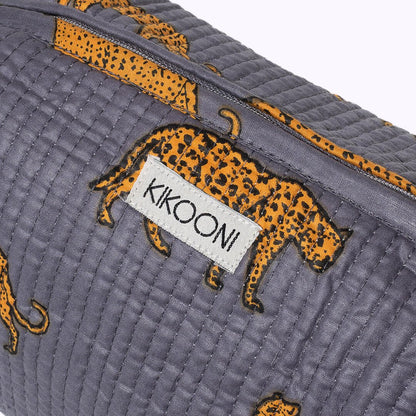 KIKOONI Handgemaakte Toilettas "Gray Leopard"