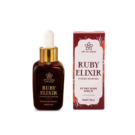 ART OF VEDAS Ruby Elixir Kumkumadi Serum – Ayurvedisch verhelderend & verjongend (30ml)