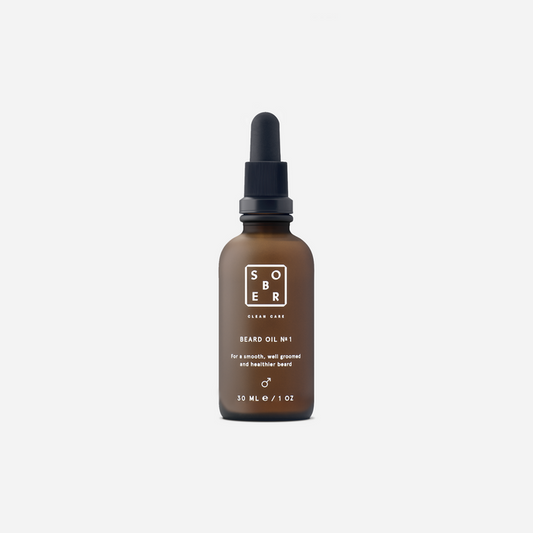 Sober Beard Oil Nr 1 in bruine fles met pipet voor gladde, verzorgde baard, 30 ml
