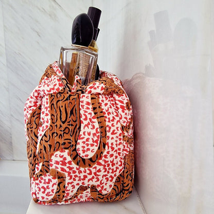 KIKOONI Handgemaakte toilettas "h.Leopard"