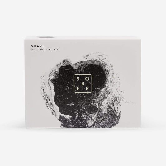 Sober scheerset premium wet grooming kit met zwart-witte marmerprint verpakking
