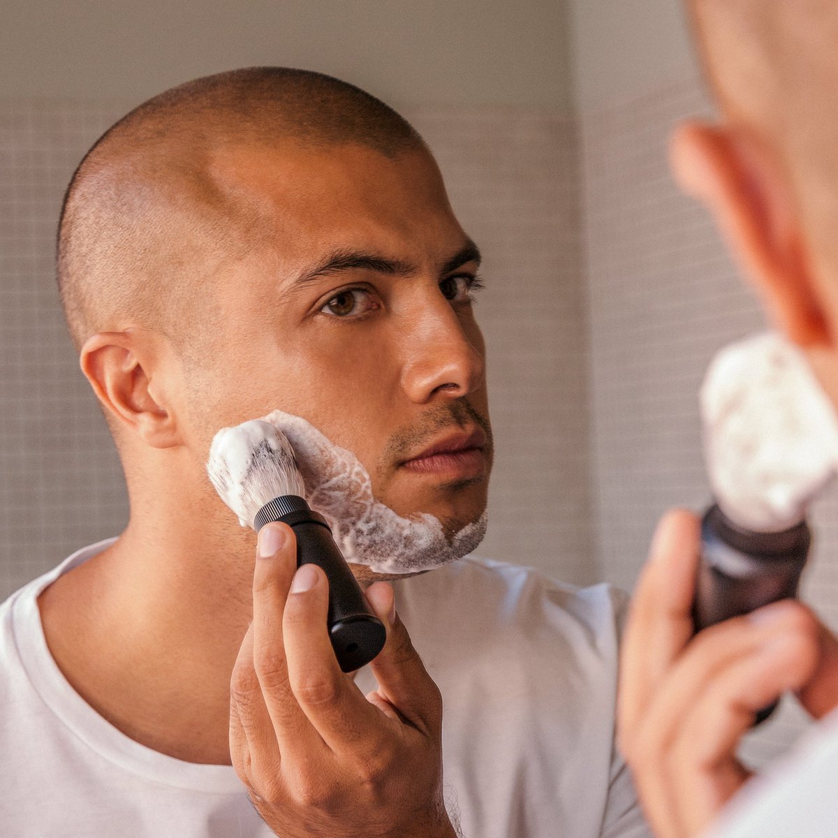 SOBER Zwarte aluminium scheerkwast