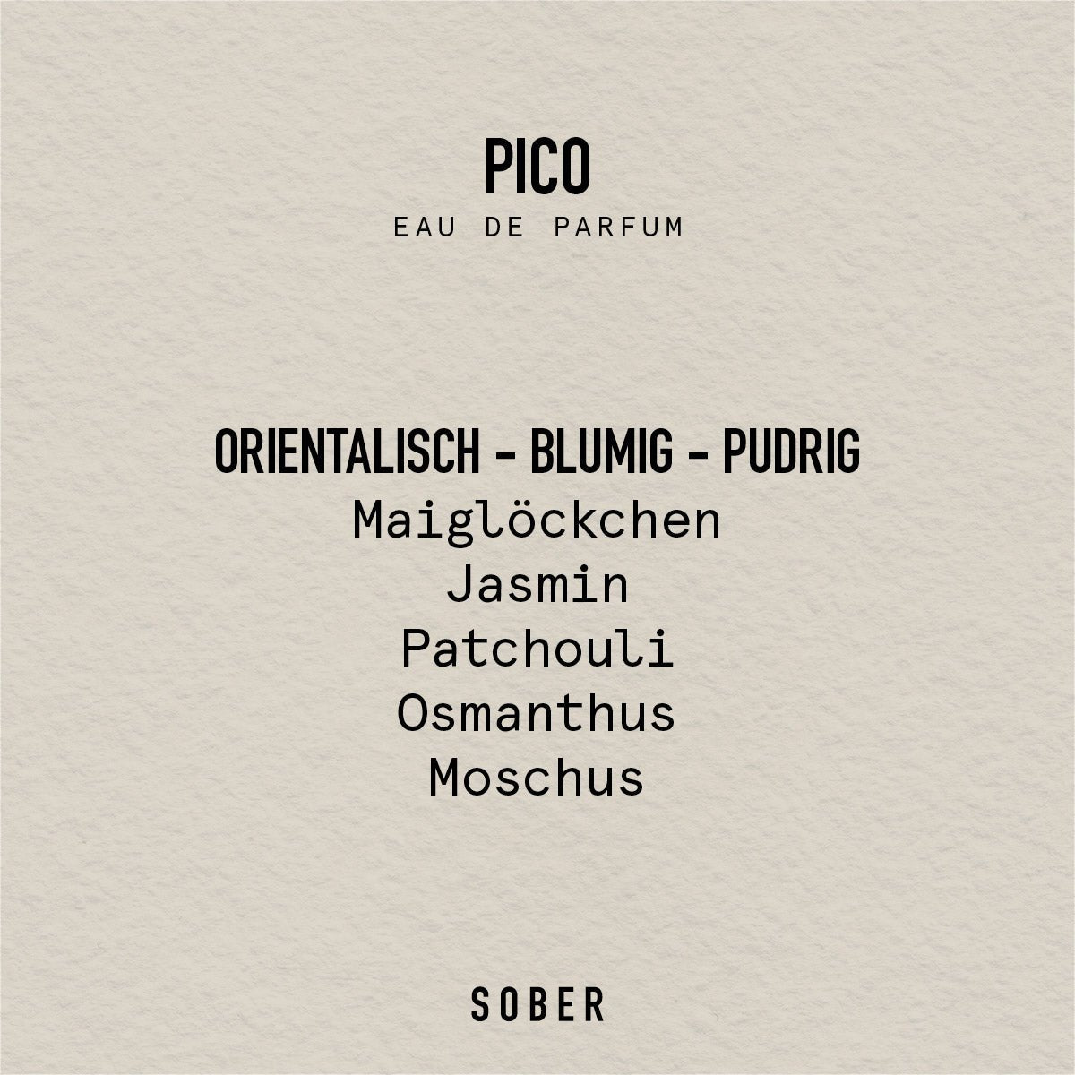 SOBER Eau de parfum - PICO